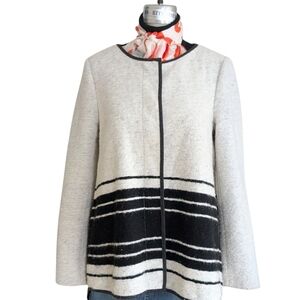 Anthropologie Elevenses Ardsley Striped Coat Size Medium